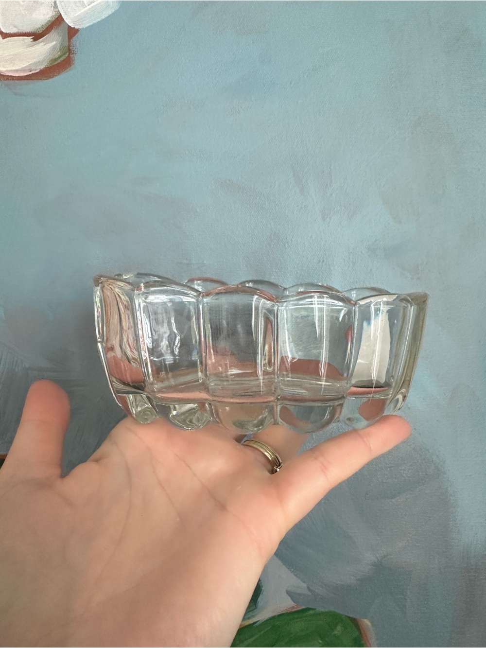 Clear Scalloped Glass Spoon Rest